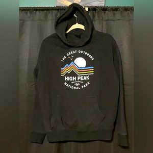 National Park Outdoorsmens black graphic pullover hoodie sweatshirt (sz:LARGE)